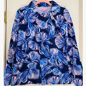 Lilly Pulitzer Booker popover in Bright Navy in Reel Life, EEEUC, size medium